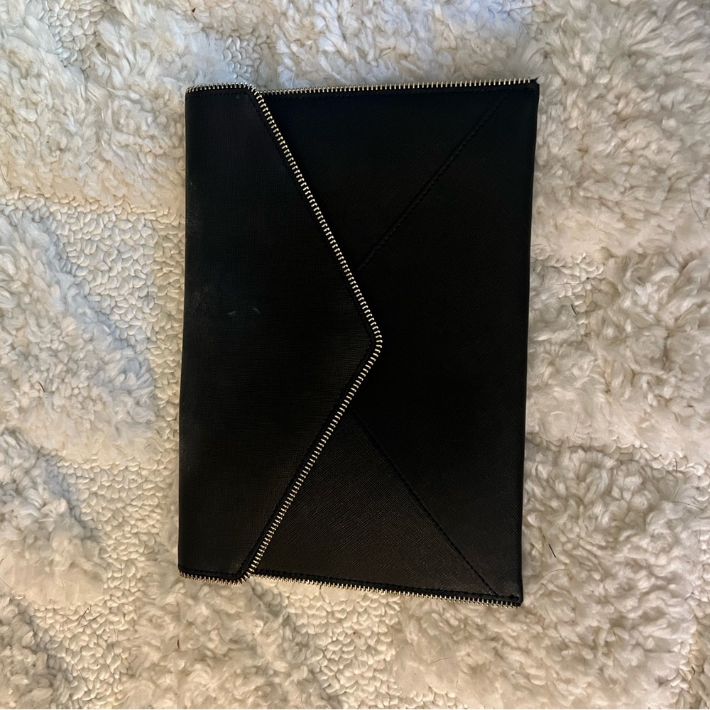 Rebecca Minkoff Black Zip-Trim Clutch